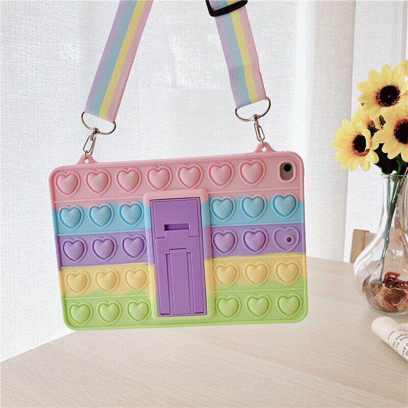 HOCE Push It Bubble Stress-Relieve Silicone Cover For iPad Mini 5 6 Air 1 2 3 4 10.5 10.9 10.2 2019 2020 Pro 11 2021 2018 9.7 2017 Case Cute Heart Protective Cover