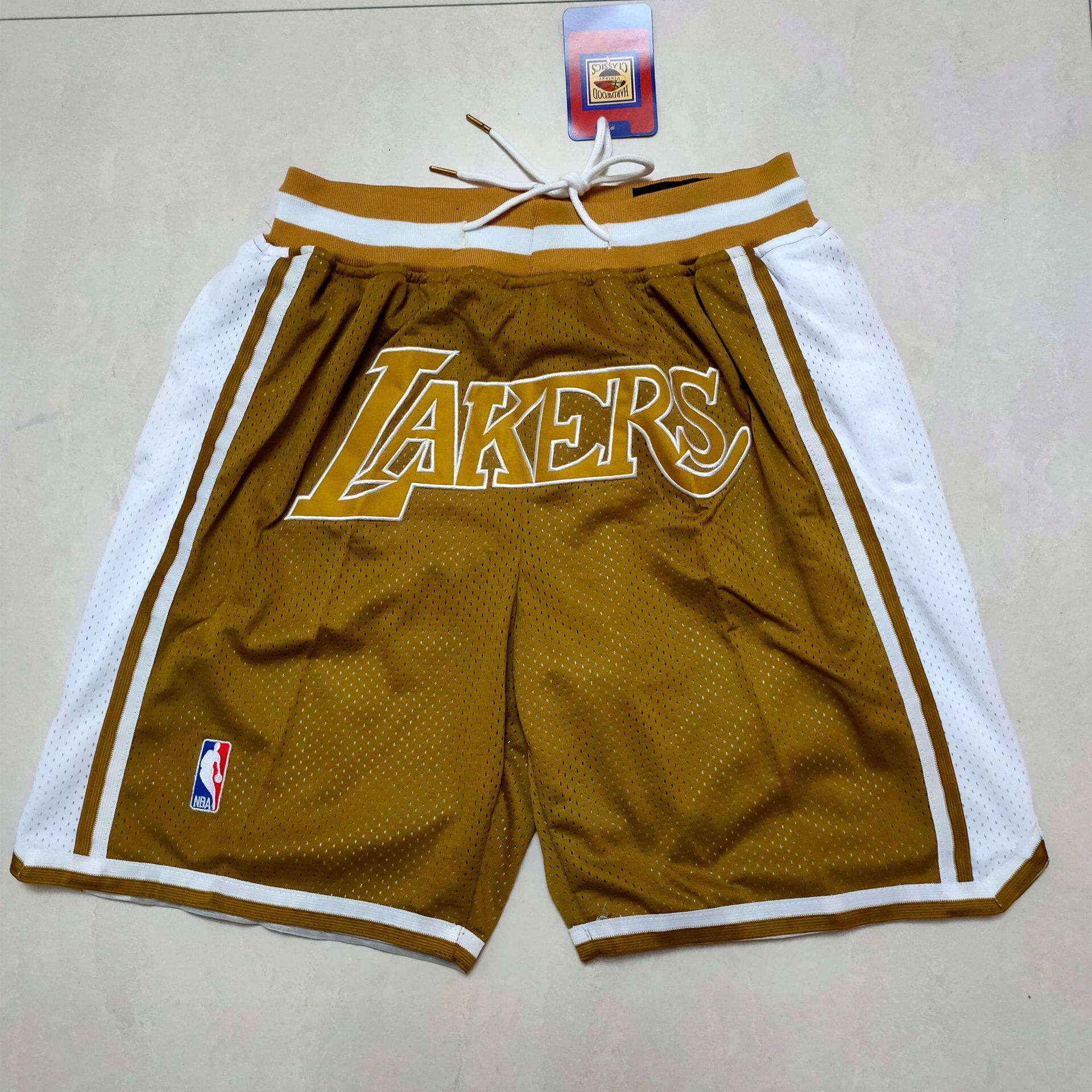 2022 Basketball clothes Just Don Shorts Lakers Mvp Tawny Brown Pocket Shorts Basketball Shorts Baseball Shorts