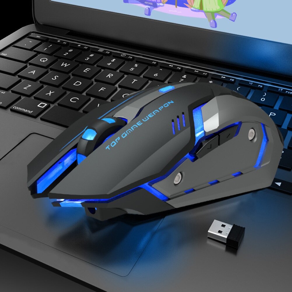 Chuột Chơi Game Quang Không Dây USB Có Đèn Nền Im Lặng Có Thể Sạc Lại T1 Ergonomic 2.4G
