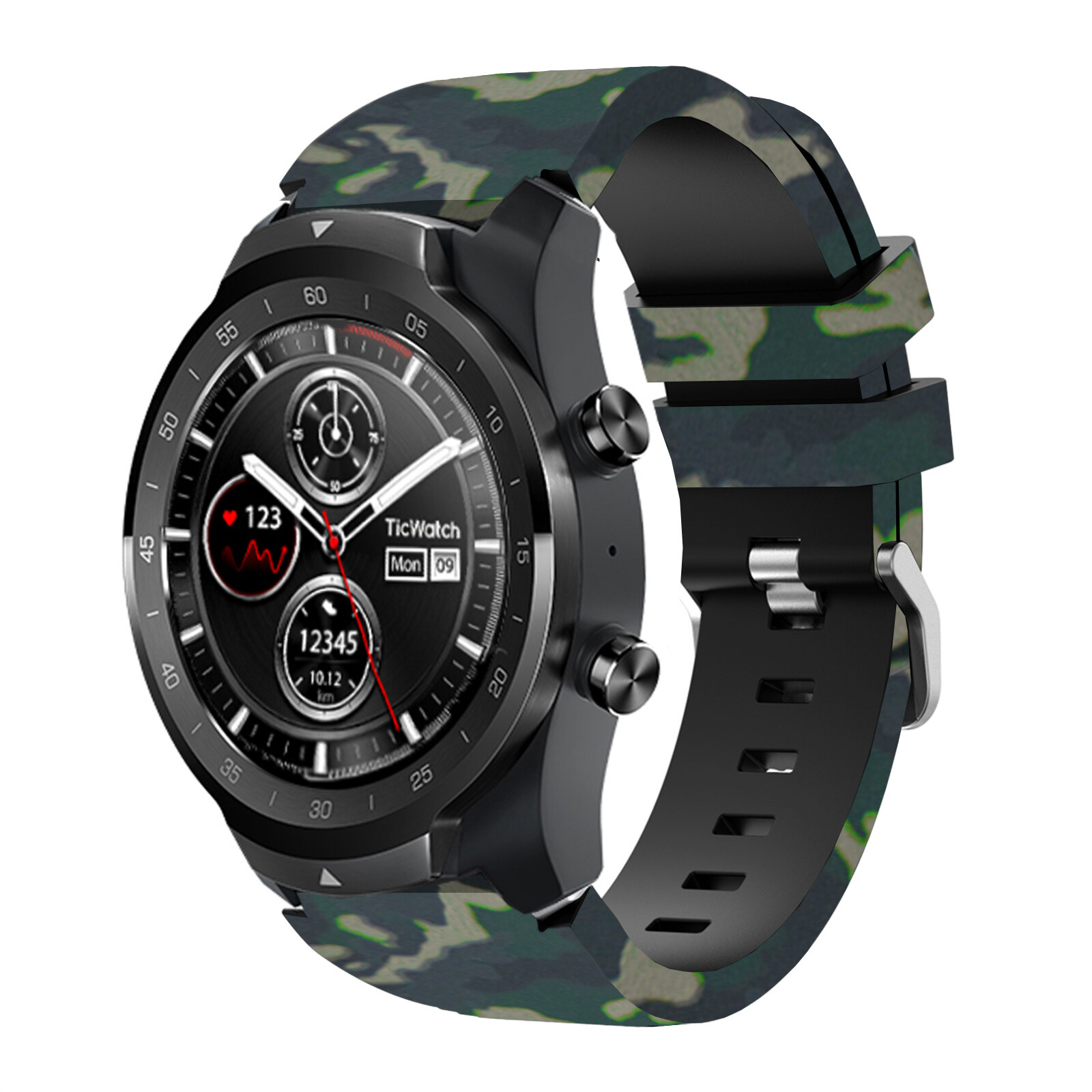 Camo Dây Đeo Silicon Ban Nhạc Cho Ticwatch Pro 3 E2 S2 GTX