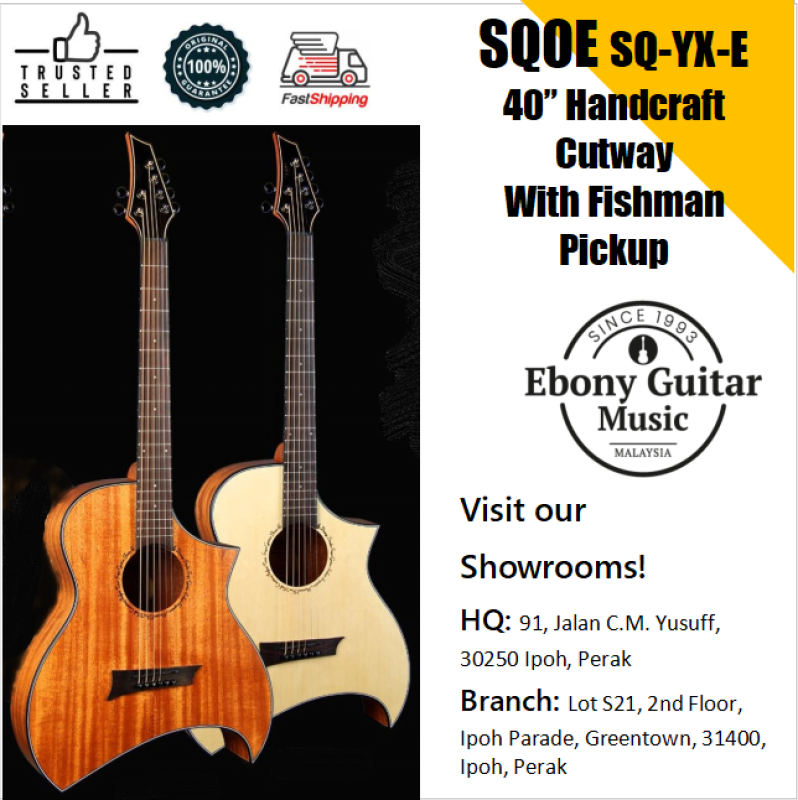 SQOE SQ-YX-E 40 Handcraft Cutway Acoustic Guitar With Fishman Pickup Malaysia