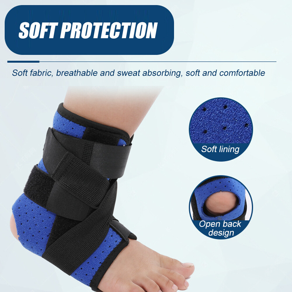 1Pcs Ankle Brace with Splint for Kids, Adjustable Ankle Stabilizer Breathable Compression Ankle Support for Sprain,Sprained Ankle, Tendon,Injury Recovery