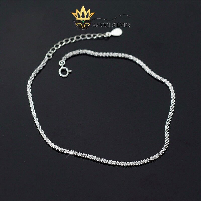 Lắc chân bạc S925 sequin lấp lánh - Amooi Silver AC19