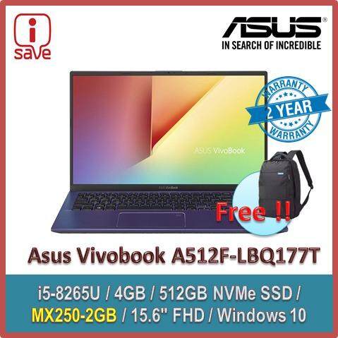 ASUS Laptop Vivobook A512F-LBQ177T 15.6 FHD Peacock Blue (i5-8265U,4GB,512GB,MX250,Win10) Malaysia