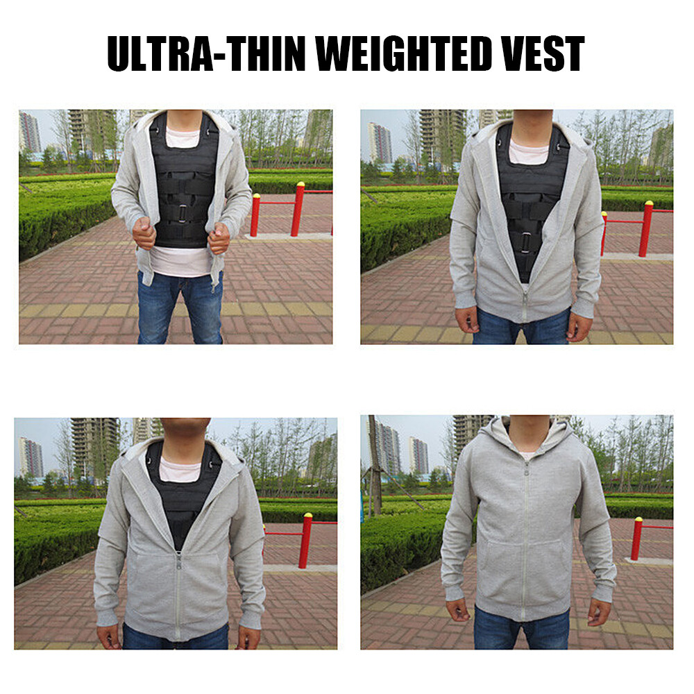 Max Loading 50kg Adjustable Weighted Vest Weight Jacket Oxford Exercise Weight Loading Cloth Strength Training (Empty)