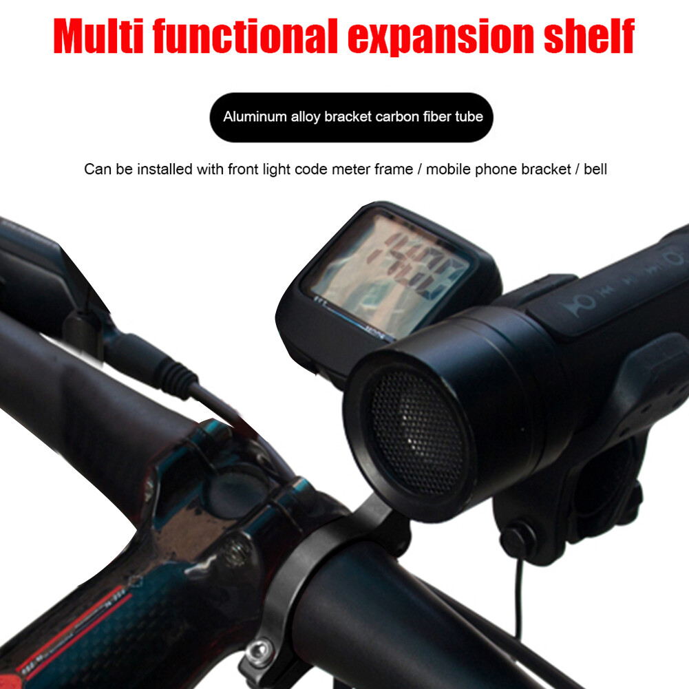Carbon Tube Bicycle Handlebar Extender MTB Bike Headlight Bracket Holder