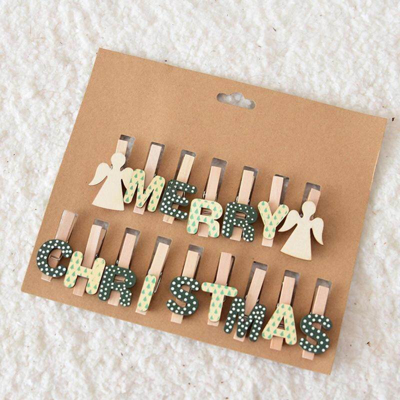 WOND Wooden English Language Cartoon Wood Clip Photo Clip Snack Clip Hanging Clip Malaysia