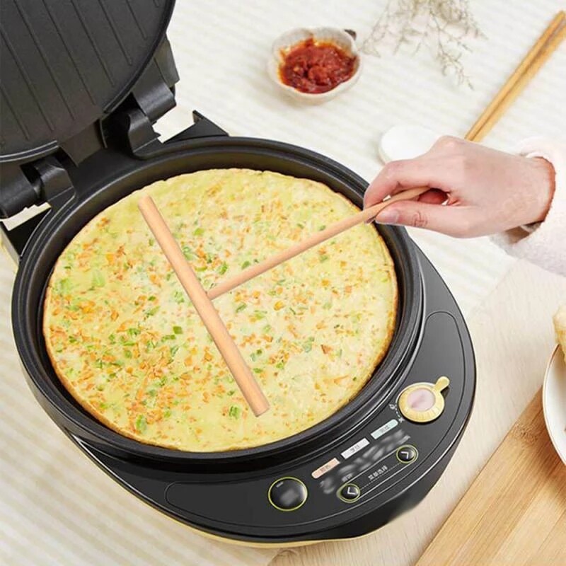 Wooden Stick Kitchen Tool DIY Pancake Shelf Spreader Stick Egg T-shaped Crepe Maker Machine