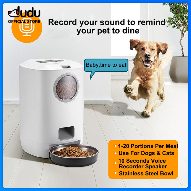 DUDU Pet Smart Feeder Bowl for Dogs Cat Pet Feeder Device Intelligent Timing and Quantitative Feeding Machine 4.5L
