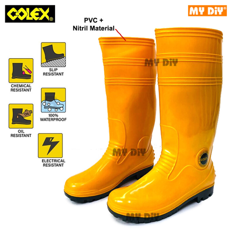 MYDIYSDNBHD - COLEX RUBBER BOOT YELLOW RAIN BOOT PVC BOOT KASUT GETAH