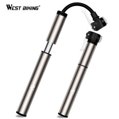 West Biking Bơm Hơi Xe Đạp Di Động Bơm Lốp Xe Đạp Đường Trường MTB 120PSI Hợp Kim Với Bơm Hơi Bóng Ống Tích Hợp Phụ Kiện Xe Đạp