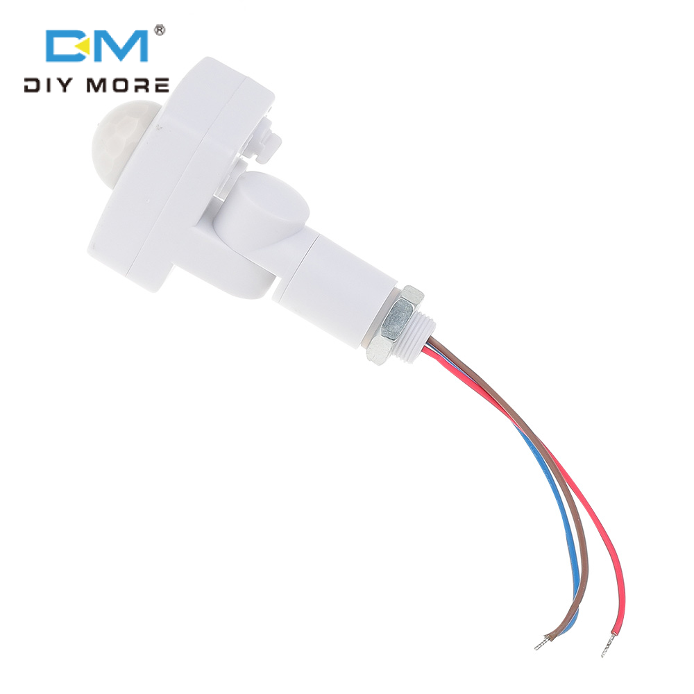 diymore Công Tắc Cảm Biến Chuyển Động Hồng Ngoại Cơ Thể Người Mini AC85-265V Đèn Pha LED Máy Dò Cảm Biến Chuyển Động PIR Cảm Biến Chuyển Động Ngoài Trời Chống Nước Công Tắc Điều Chỉnh PIR 12MM