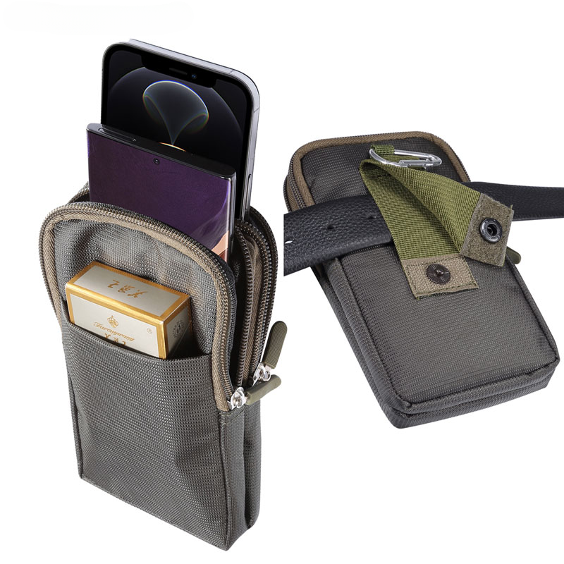 Universal For All Below 4.7-6.9 inch Mobile Phones Pouch Outdoor 2 Zippers 3 Pockets Wallet Case Belt Clip Bag For smartphone