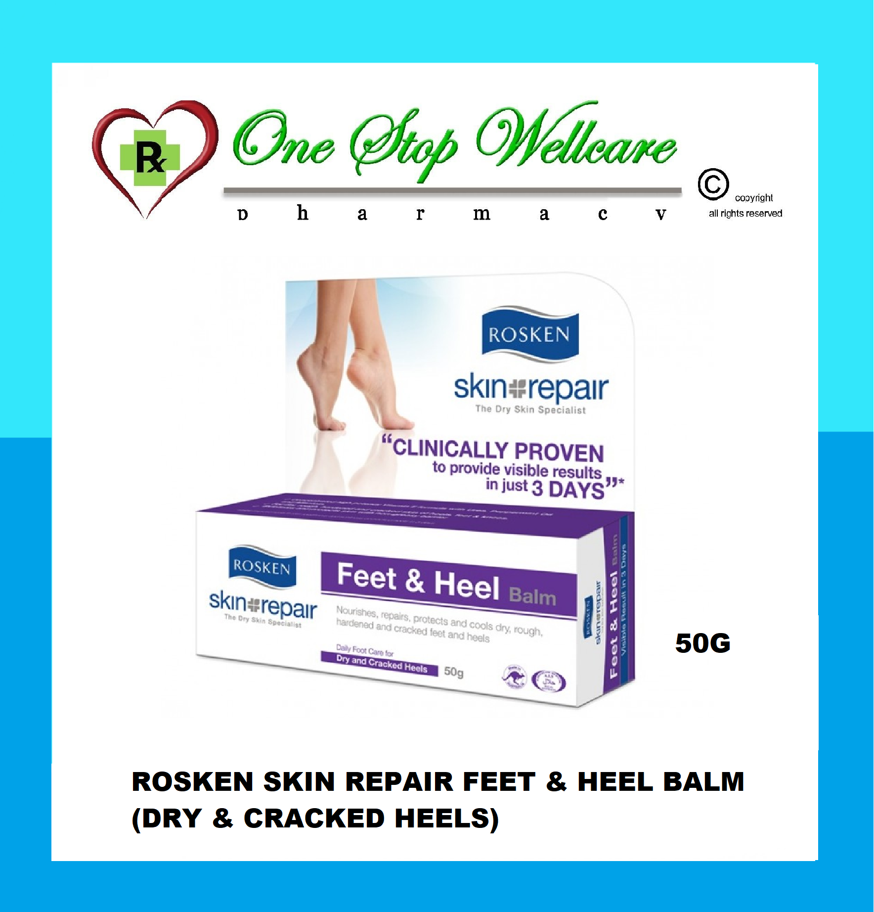 ROSKEN SKIN REPAIR FEET HEEL BALM (DRY&CRACKED HEELS) 50G (EXP