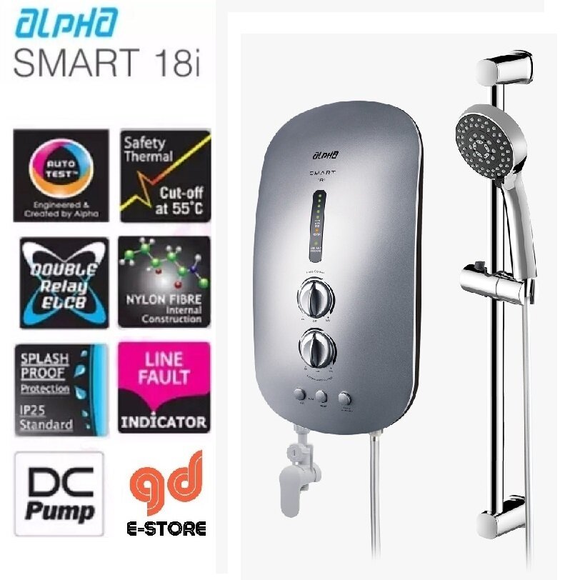Alpha SMART 18I Inverter DC Pump Water Heater Silver | Lazada