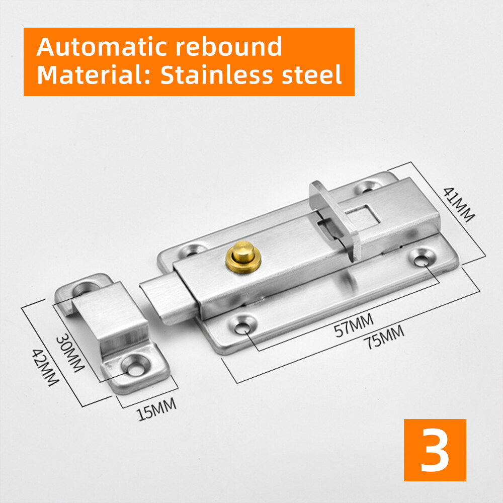 Stainless Steel Automatic Rebound Safety Sliding Latch Square Spring