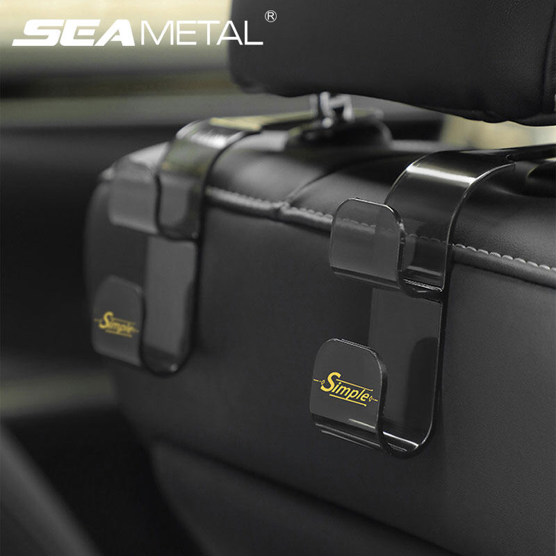 SEAMETAL Car Seat Hook 2pcs Car Translucent Double-layer Hook Multi-function Car Rear Seat Back Storage Hook