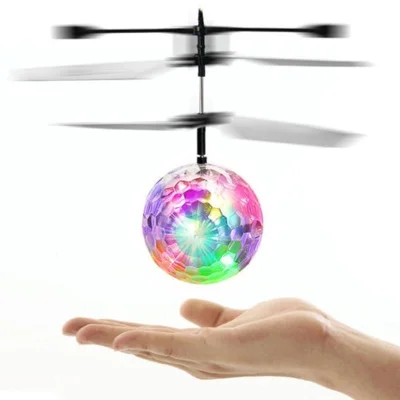 Kids Luminous Magic Electric Flying Ball Helicopter Colorful Flashing LED Light Infrared Sensor Toy Gift