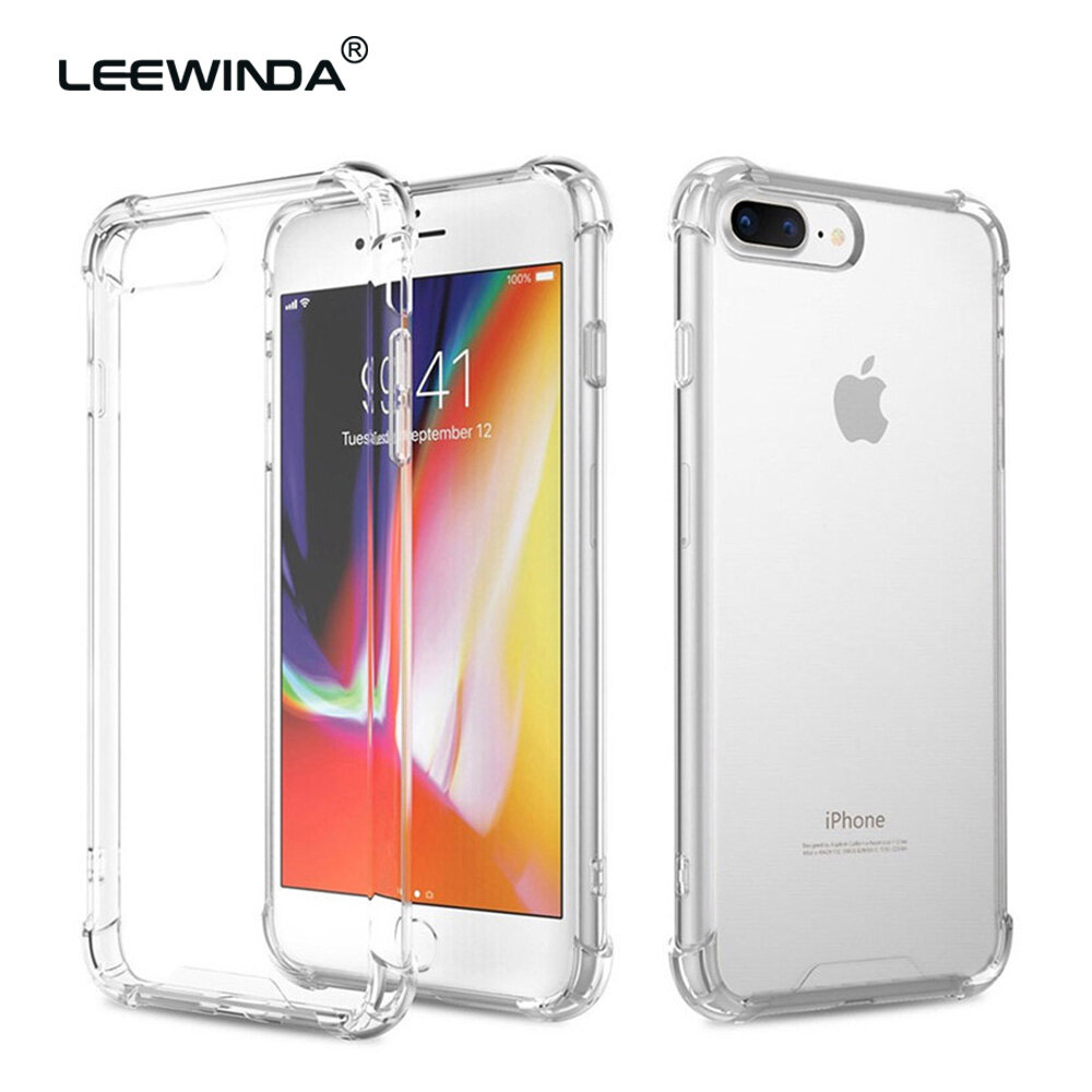 LEEWINDA For iPhone 6 Phone Case, For iPhone 6s Phone Case Clear Shockproof Bumper Cover Transparent Silicon TPU Casing