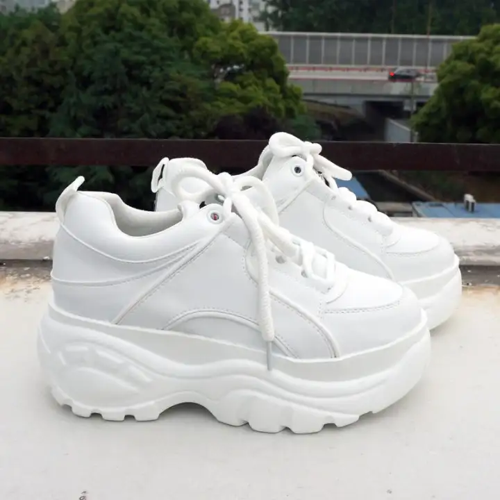 chunky platform sneakers white
