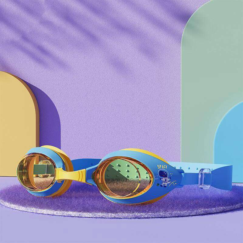 Small frame children's swimming goggles Boys and girls swimming high-definition waterproof anti-fog glasses diving goggles swimming cap