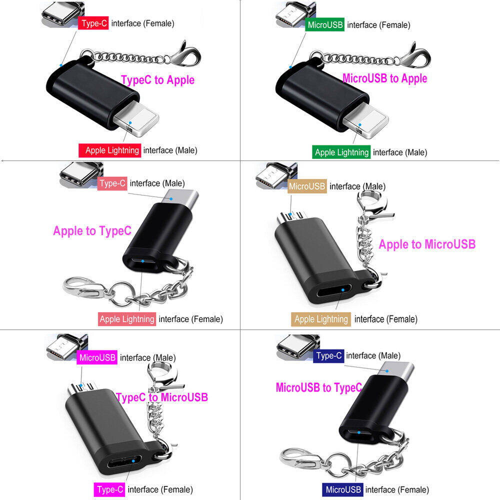 Bộ Chuyển Đổi OTG Loại USB C Micro USB Sang Type-C / C - USB3.0 Bộ Chuyển Đổi Cáp Micro USB/Type-C Sang Cổng Kết Nối Lightning Của Apple 8 Pin Cho Macbook Pro Samsung S10 Plus Sạc Nhanh Micro USB Apple iPhone iPad Cáp OTG