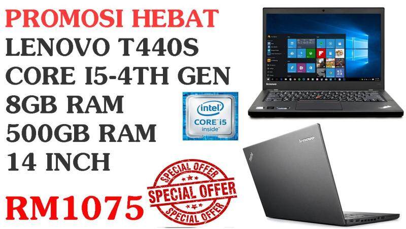 PROMOSI HEBAT LENOVO T440S CORE I5-4TH GEN 8GB RAM 500GB RAM 14 INCH Malaysia