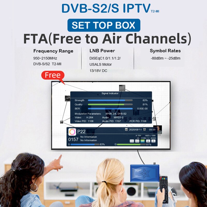 KOQIT Bộ Giải Mã Vệ Tinh 5G Mini K1 Bộ Thu Truyền Hình Vệ Tinh Bộ Tìm Thụ Thể Meecast DVB S2 Từ Xa Thông Dụng Internet Youtube T2-MI