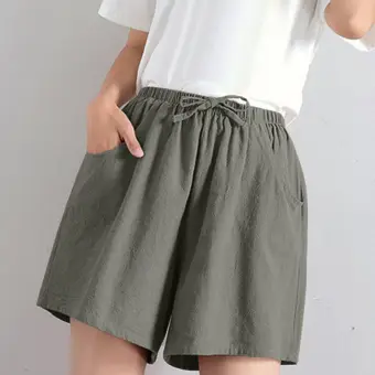 womens high waisted linen shorts