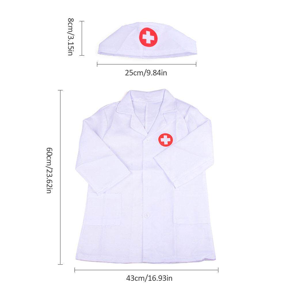 Children/'s Clothing Role Play Costume Doctor/'s Overall White Gown Nurse Uniform