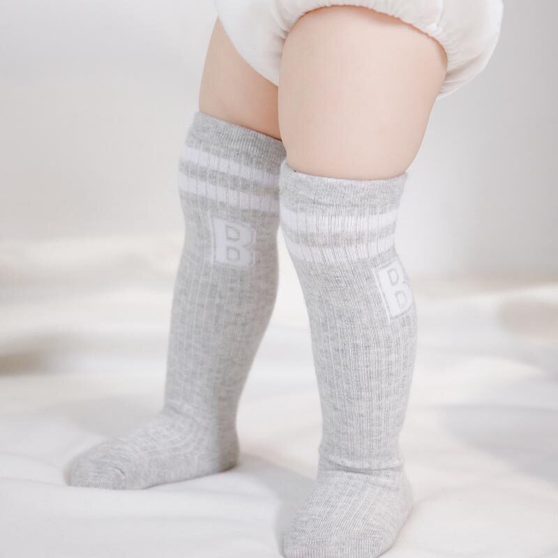 I LOVE DADD&MUMMY Baby Knee Socks Letter Print Long Socks For Boys Knitted Striped Kids Stockings Infant Toddler Knee High Socks For Baby Boys Newborn Socks