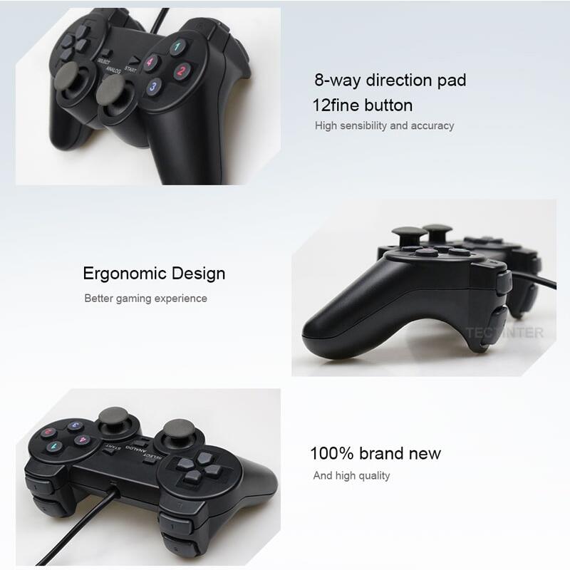 Wired USB Controller Gamepad for WinXP/Win7/Win8/Win10 for PC Computer Laptop Black Game Joystick