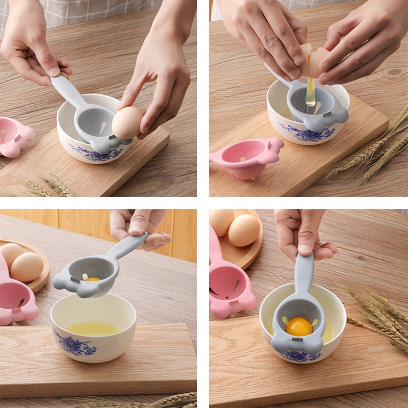 Houseeker Egg Yolk White Separator Wheat Straw Eggs Filter Baking Cooking Accessories