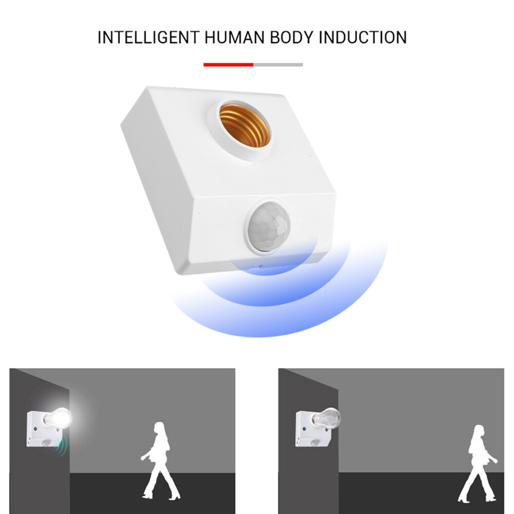 E27 Body Motion Sensor Automatic Lamp Holder Light Base Infrared Switch Holder AC 110V 220V