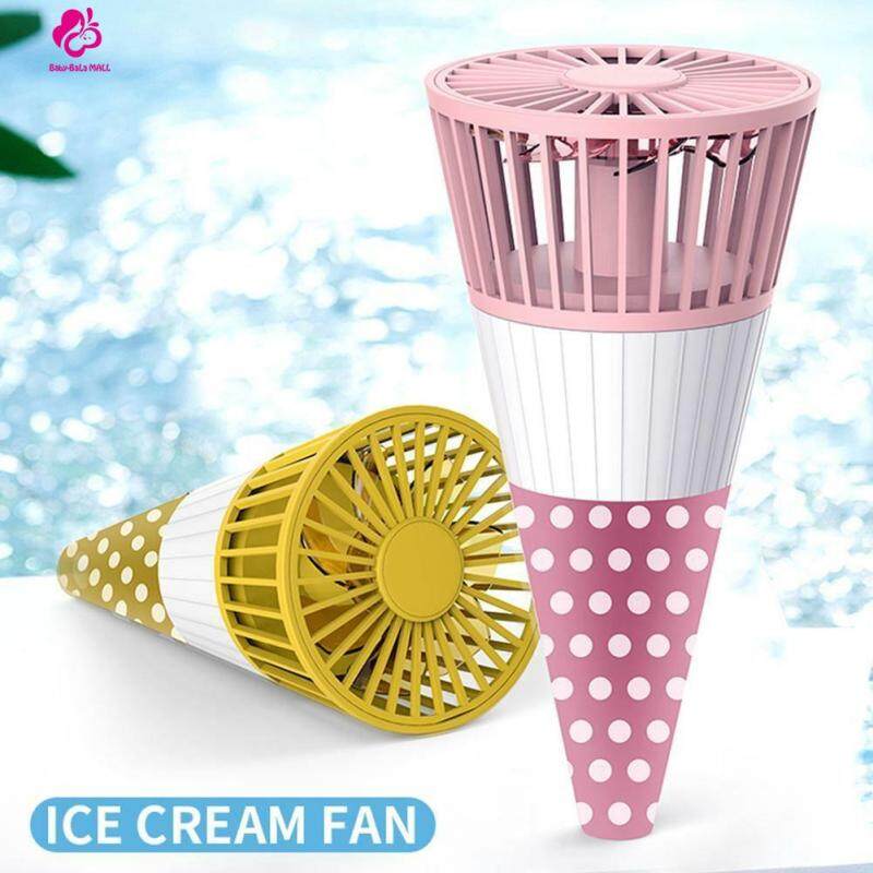 Baby-Bala Mall Portable Ice Cream Fan USB Rechargeable Hanging Mini Cute Cooling Fan Singapore