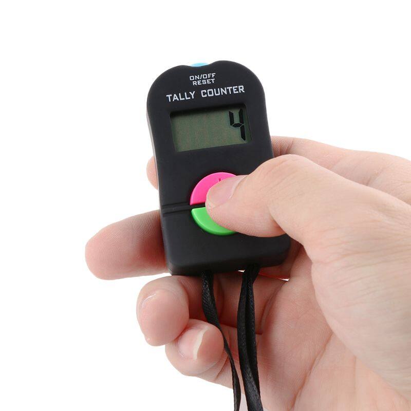 ✪【Fine5-Store】【Available】 Electronic Hand Clicker Counter 0-9999 Digital Tally Counter LCD Display Compact