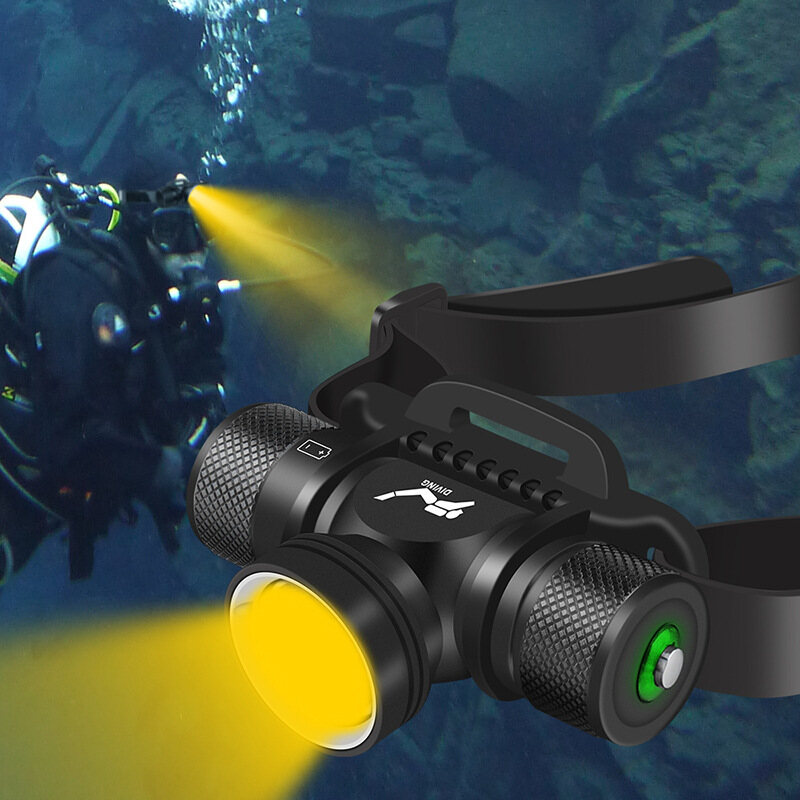 21700 Diving Headlights+deep-sea Underwater Photography Fill Light+amphibious LED Diving Flashlight