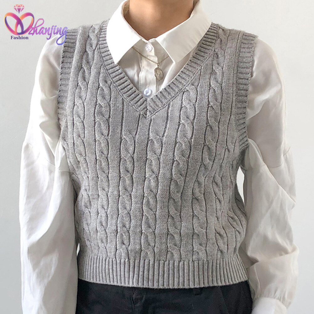cropped sweater vest