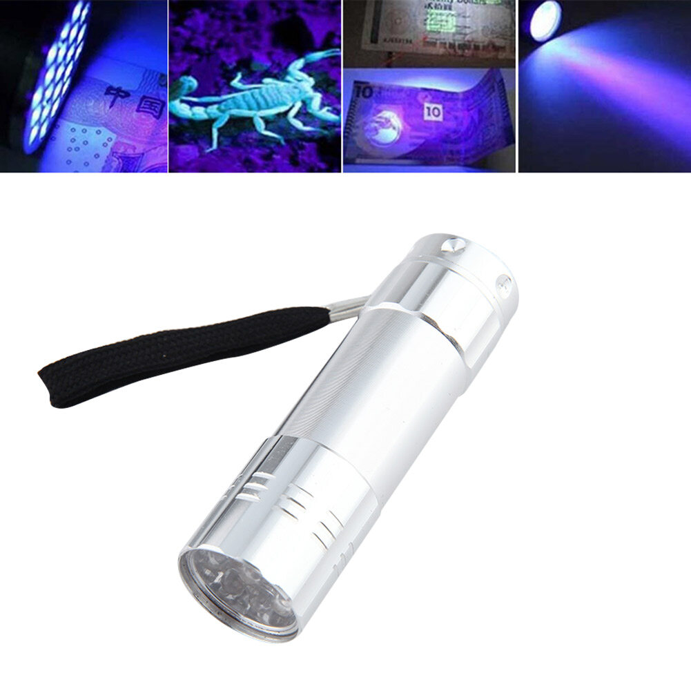 Đèn Pin 9 LED Tia Cực Tím 395nm Đèn Pin UV Phát Hiện Tiền Cầm Tay