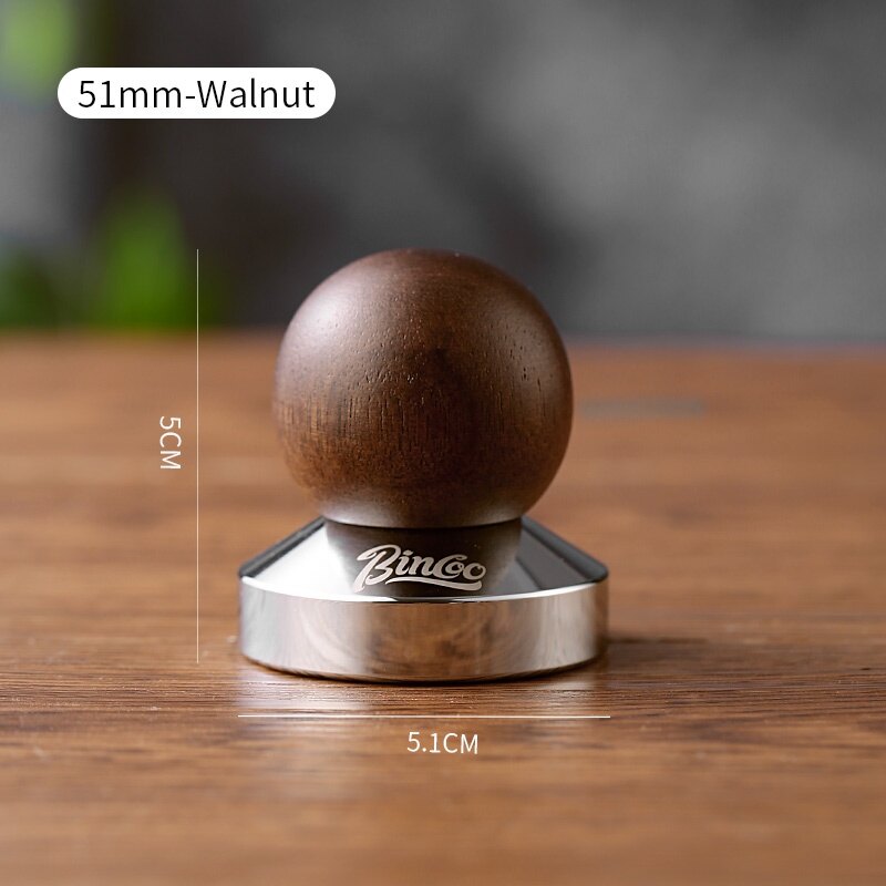 Bincoo Coffee Press Stainless Steel Powder Hammer Solid Wood Handle Powder Distributor Mini Cute Coffee Appliance