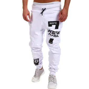 white cargo jogger pants