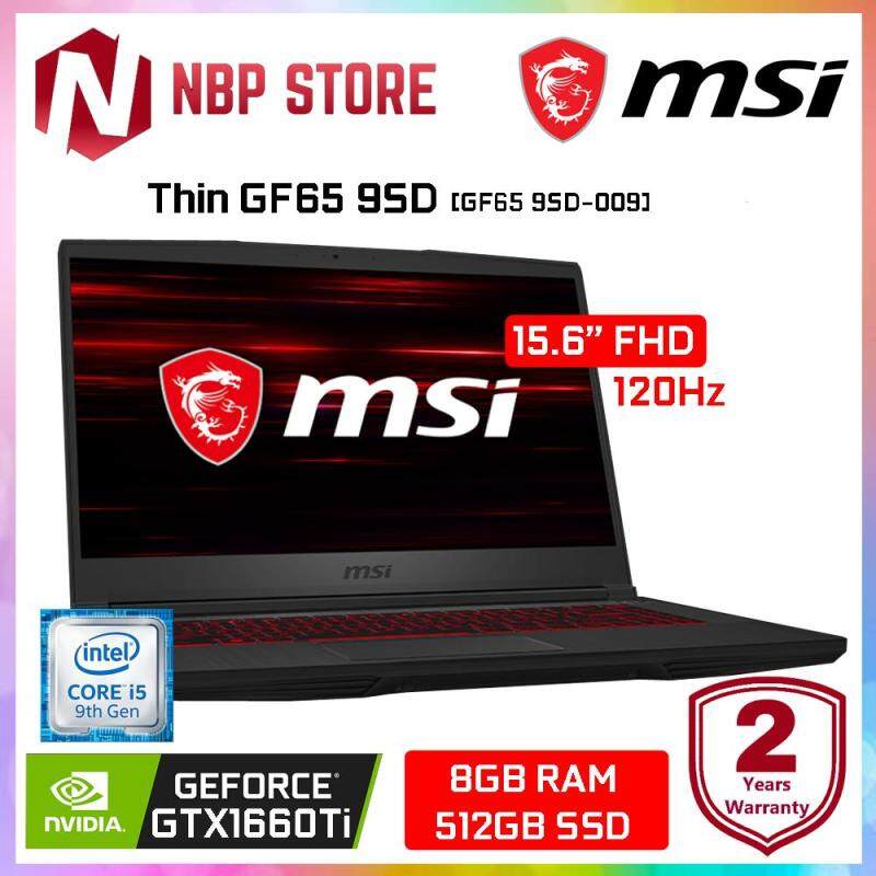 MSI Thin GF65 9SD-009 15.6 FHD 120Hz Gaming Laptop ( i5-9300H, 8GB, 512GB, GTX1660Ti 6GB, W10 ) Malaysia
