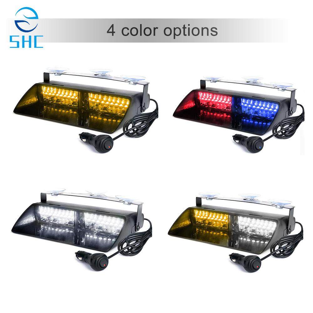 SHC 1 Pcs 16 LED 18 Model Berkedip 12 V Mobil Truk Darurat Flasher Dasbor Strobo Lampu Peringatan Hari Menjalankan Flash Lampu Polisi LED Putih