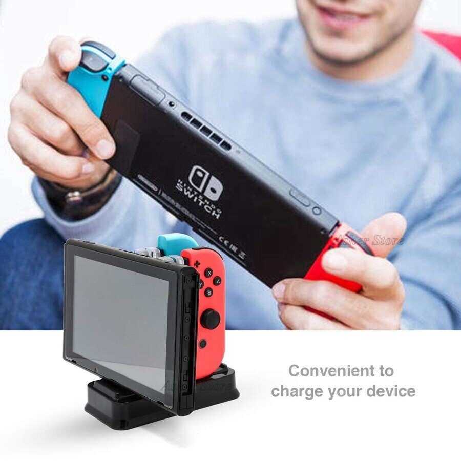 6 In 1 Nintendo Switch LED Charger Stand Charging Dock Station for NS Joy-con & Pro Controller & Console