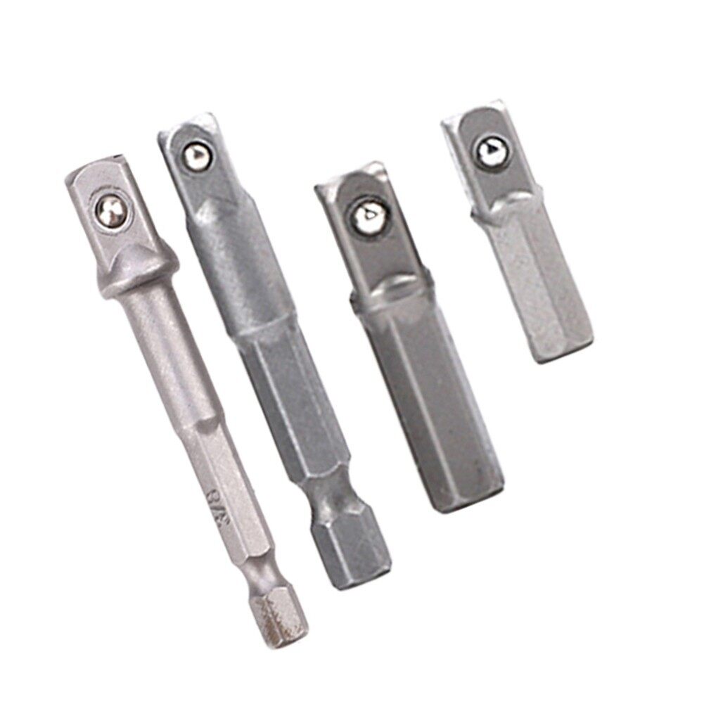 1/4" Socket Adapter Adapter Chrome Vanadium Steel Driver For Impact Driver Hex Shank To Square Socket Extension