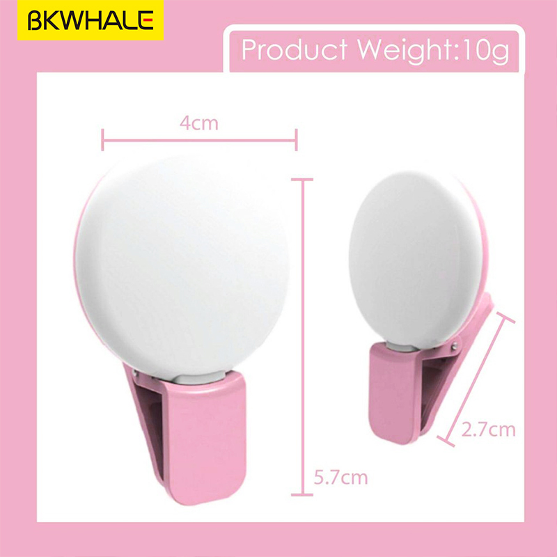 BKWHALE SF02 Sạc Mini Selfie Bổ sung Ánh sáng LED Flash Máy ảnh Điện thoại di động Selfie Ring Light