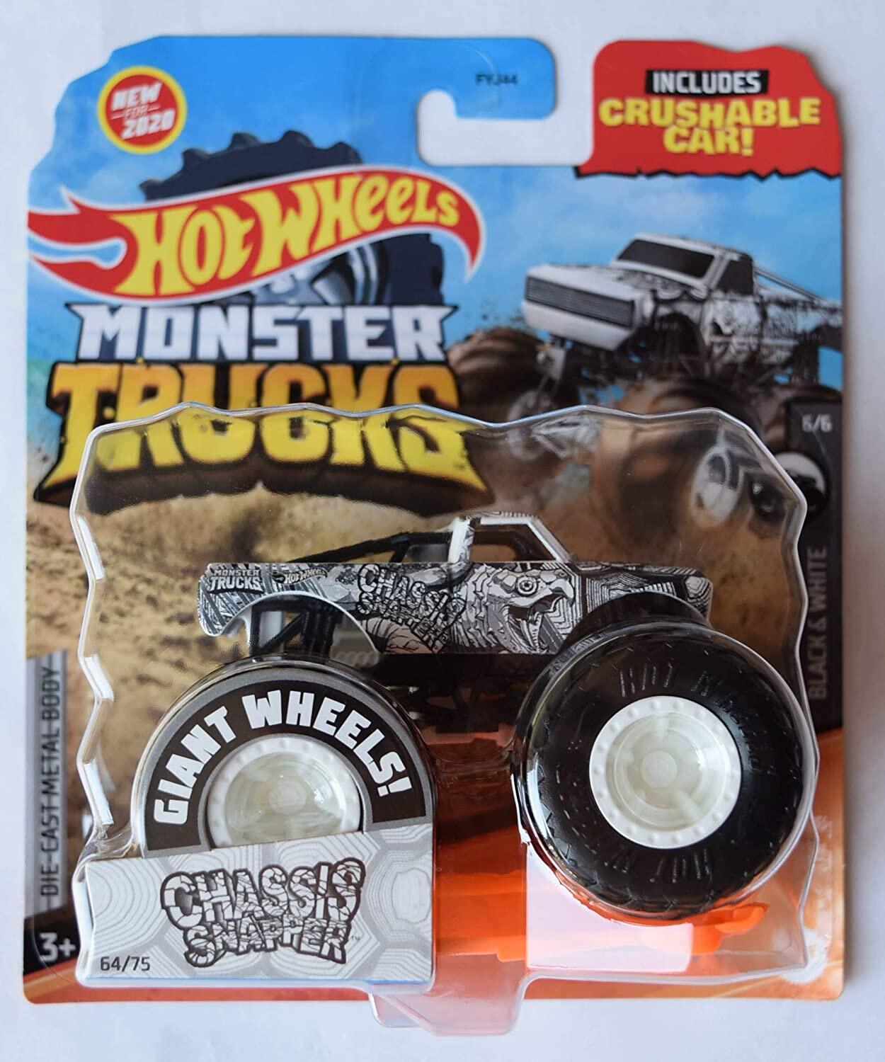 hot wheels monster trucks black and white