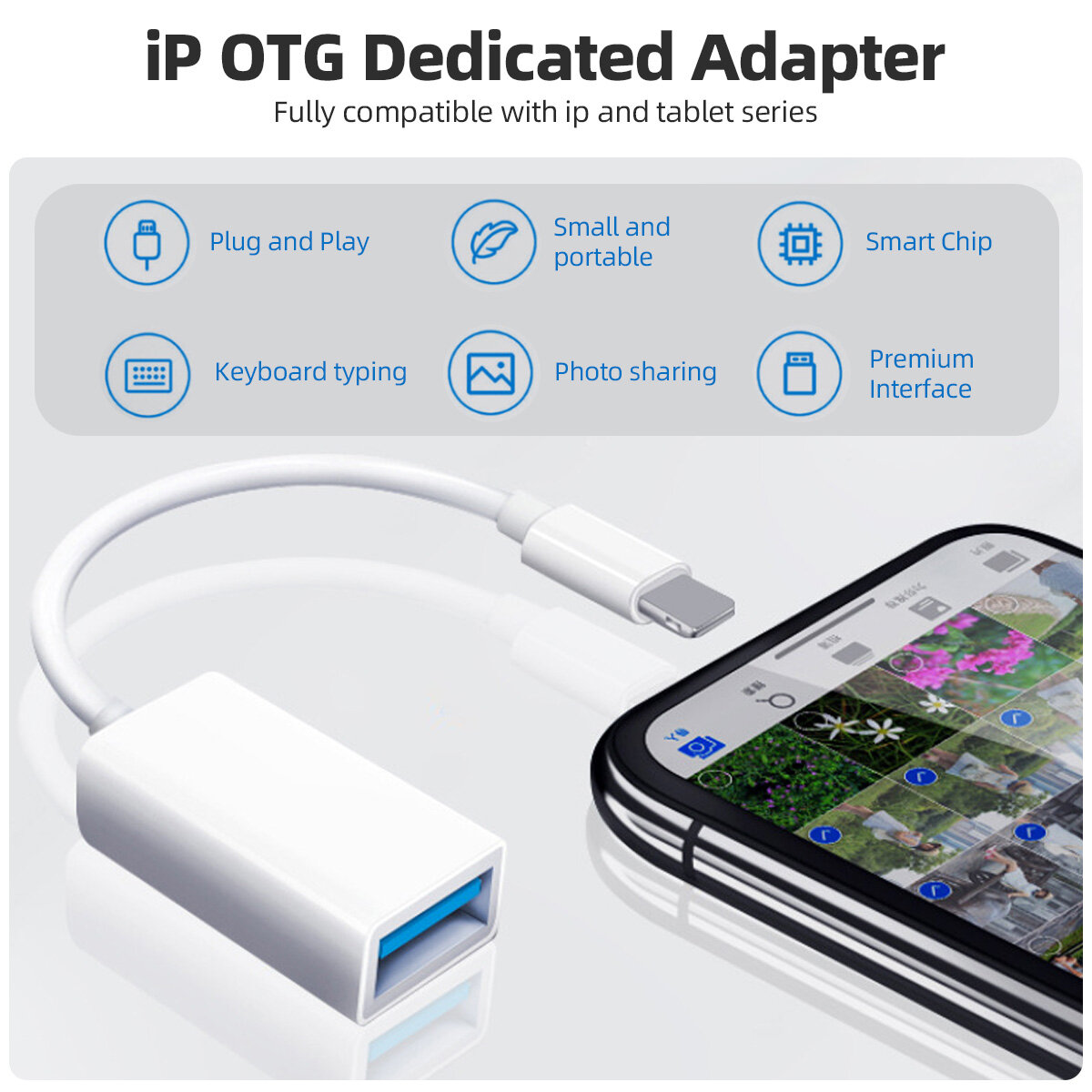 FONKEN Đầu Chuyển Đổi OTG Cho Cáp Dữ Liệu IOS Sang USB 3.0 Đầu Đọc Thẻ Camera Cho Đầu Chuyển Đổi Kết Nối Điện Thoại