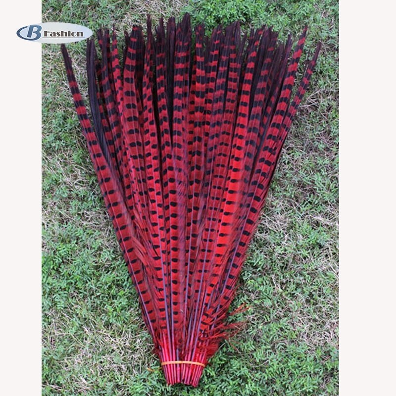 B-F 10 Root Beautiful Pheasant Feather Multicolor Handwork Ornaments 30-35cm