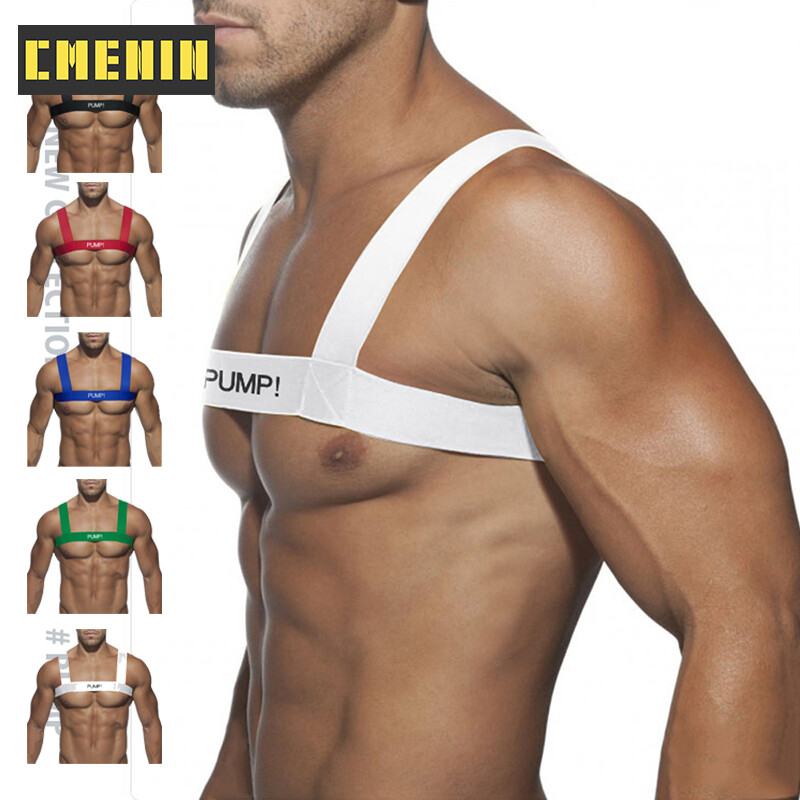 CMENIN PUMP 1Pcs Nylon Fashion Sexy Men Tanks Party Harness Fitness Shoulder Strap Breathable Flexible Clubwear Body Chest Halter PU5502